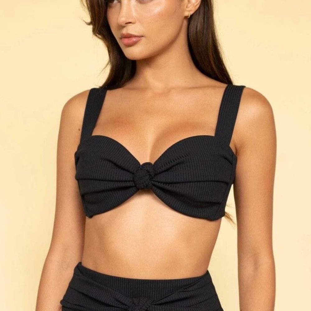 Montce Black Rib Hayden Bikini Top